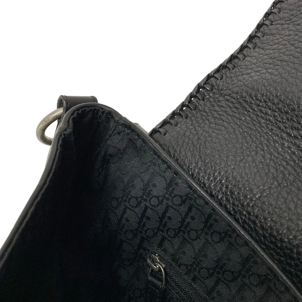 Christian Dior DIOR/ChristianDior Gaucho Handbag Black Silver Leather Hardware - Picture 13 of 15
